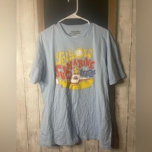 The Beatles Men T-Shirt Blue Yellow Submarine Short Sleeve Crew Neck Size XL
